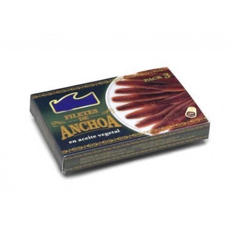 Anchois à l'huile végétale Pack de 3